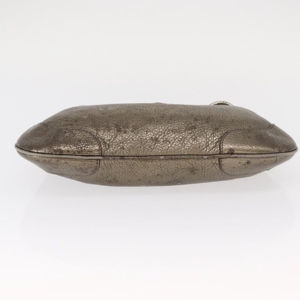 Authentic PRADA Shoulder Bag Leather Bronze Silver - Picture 13 of 16